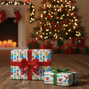Papier Cadeau Sesame Street Noël Présente Motif