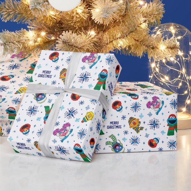 Papier Cadeau Sesame Street Noël Snowflake Motif (Vacances)