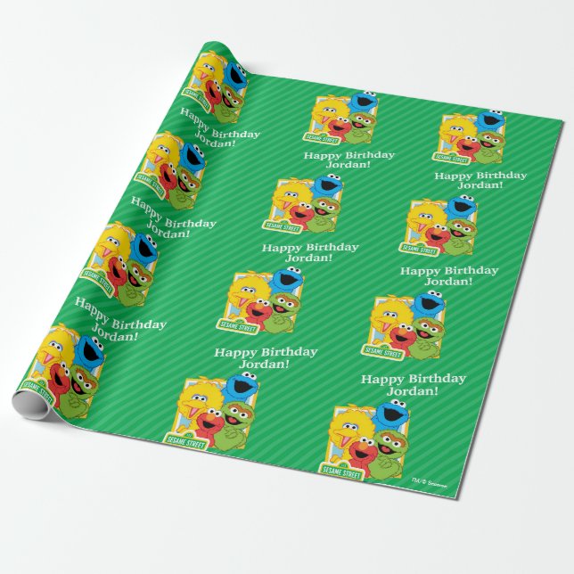 Papier Cadeau Sesame Street Pals Anniversaire (Déroulé)