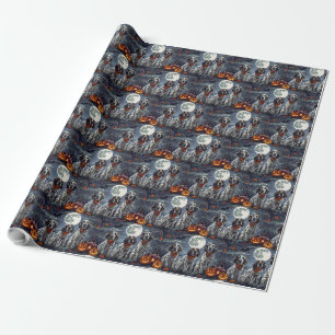 Papier Cadeau Setter Anglais Halloween Effrayant