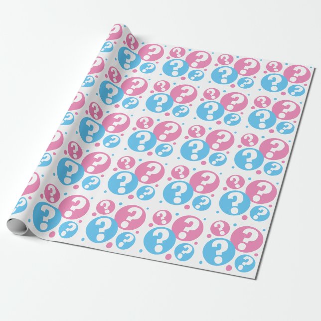 Papier Cadeau Sexe révéler baby shower garçon fille point d'inte (Déroulé)