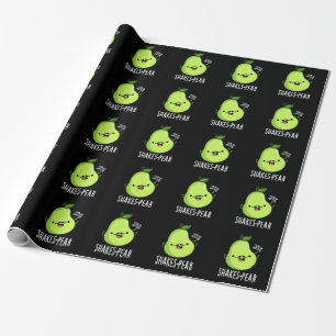Papier Cadeau Shakes pear Funny Pear Fruit Pun Dark BG