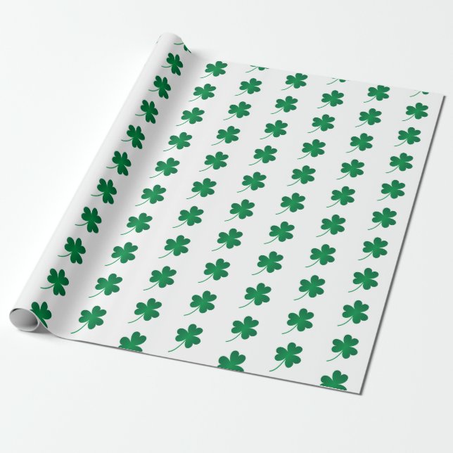 Papier Cadeau SHAMROCKS/papier d'emballage de St Patrick (Déroulé)