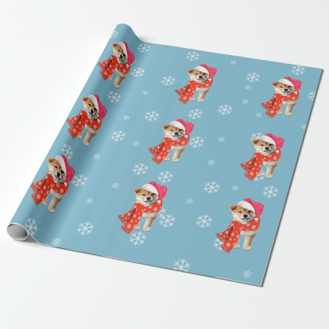 Papier Cadeau Shiba Inu (Déroulé)