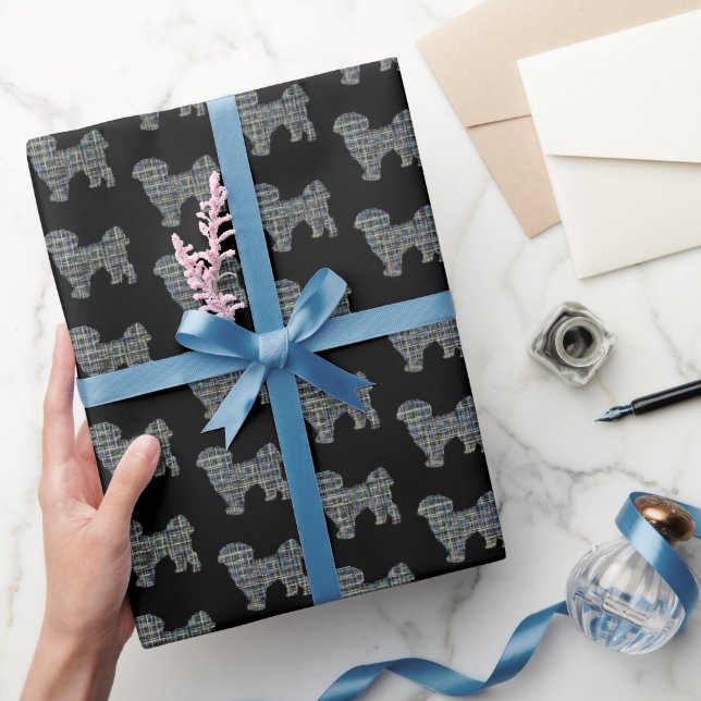 Papier Cadeau Shih Tzu Cute Silhouette Chien Jaune & Grille Noir (Cadeaux)