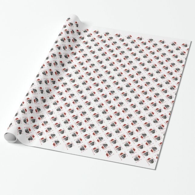 Papier Cadeau Shih Tzu Père Noël Paws (Déroulé)