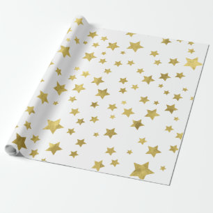 Papier Cadeau Shimmery Goldstars Golden Star Motif