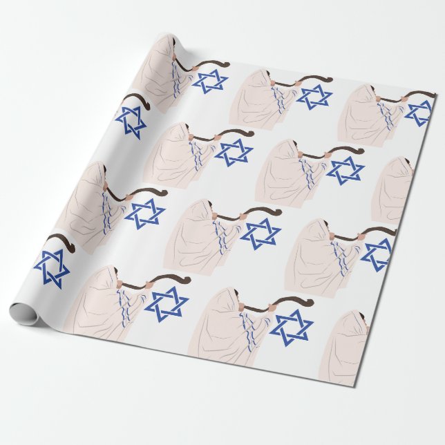 Papier Cadeau Shofar juif (Déroulé)