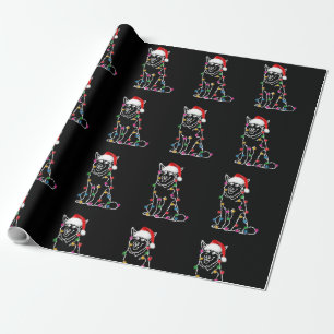 Papier Cadeau Sibérie Husky Dog Lights Christmas Matching Famill
