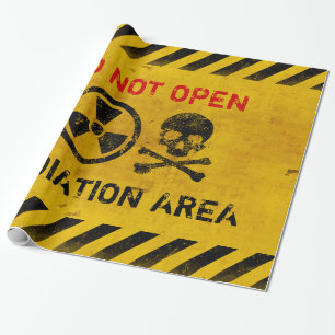 Papier Cadeau Signal de danger de rayonnement personnalisable