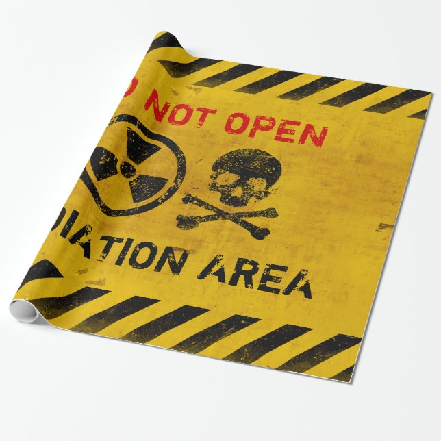 Papier Cadeau Signal de danger de rayonnement personnalisable (Déroulé)