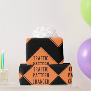 Papier Cadeau Signal modifié du Motif de trafic