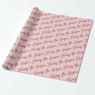 Papier Cadeau Signature familiale personnalisée Script moderne r