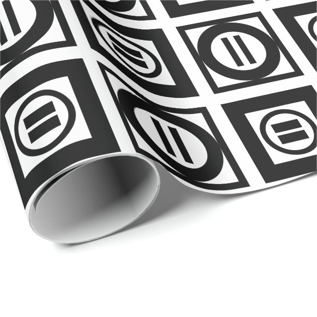 Papier Cadeau SIGNE Géométrique Noir et Blanc Motif (Coin rond)