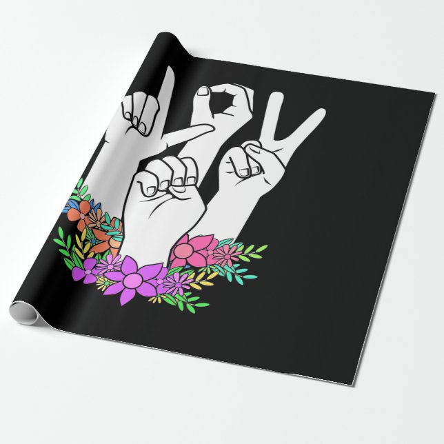 Papier Cadeau Signe main ASL de l'enseignant (Déroulé)