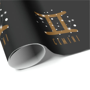 Papier Cadeau Signe stellaire des jumeaux Gemini