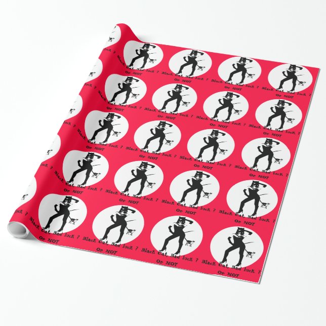 Papier Cadeau Silhouette de femme de chat (Déroulé)