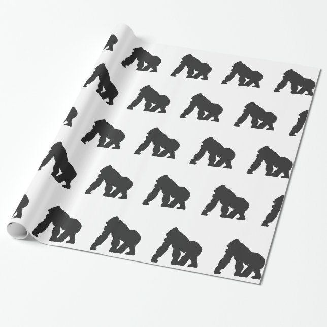 Papier Cadeau Silhouette de Gorilla (Déroulé)