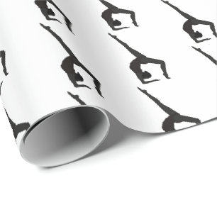 Papier Cadeau silhouette de pliage arrière gymnaste sur blanc