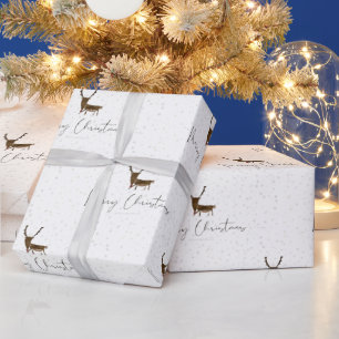 Papier Cadeau Silhouette de renne en ligne artistique de Slipper