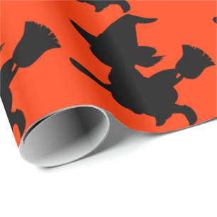 Papier Cadeau Silhouette de sorcière de vol