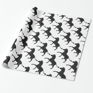 Papier Cadeau Silhouette d'impression noir et gris Zebra