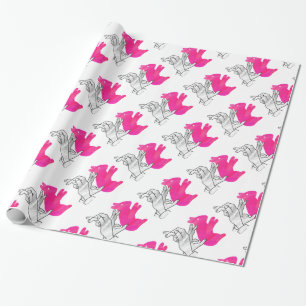 Papier Cadeau Silhouette main Rabbit rose