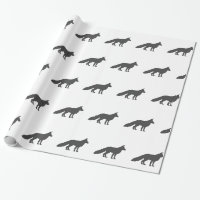 Silhouette noire d'un renard moelleux