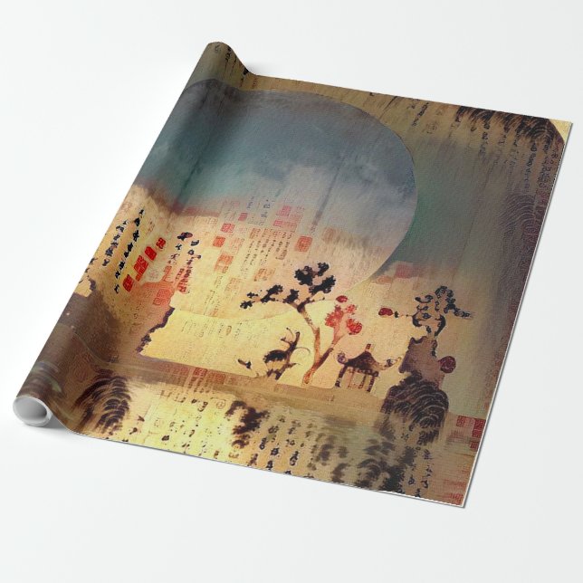Papier Cadeau Silhouettes asiatiques (Déroulé)