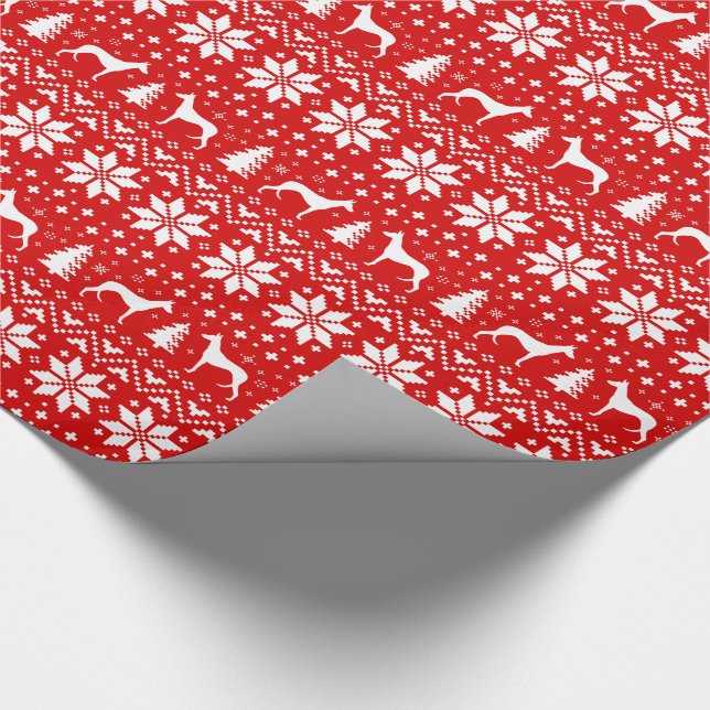 Papier Cadeau Silhouettes de Hound Ibizan Noël (Coin)