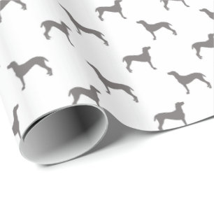 Papier Cadeau Silhouettes grises de Weimaraner sur l'arrière -