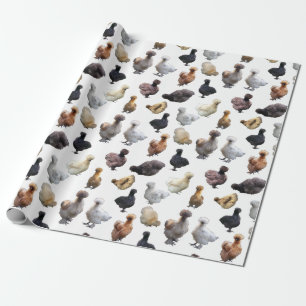 Papier Cadeau Silkie Bantam Chickens