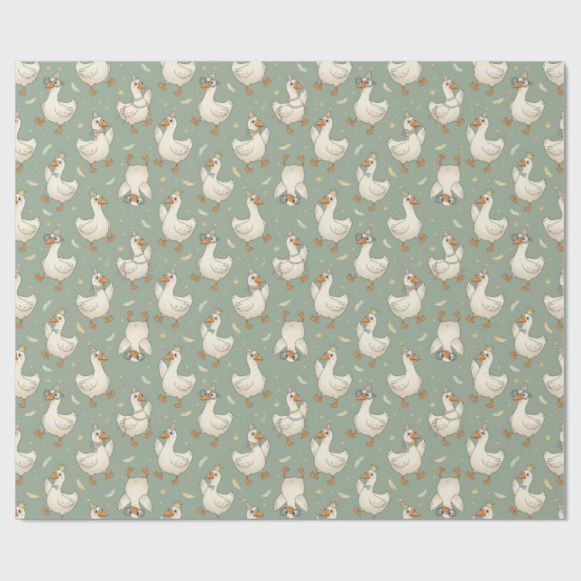 Papier Cadeau Silly Goose Party Parade – Funny Duck Patter (Plat)