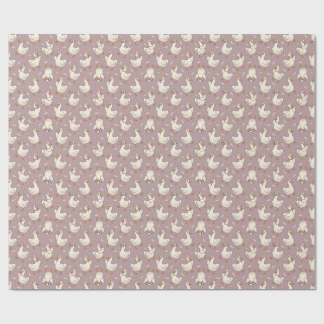 Papier Cadeau Silly Goose Party – Quirky Birthday Design (Plat)