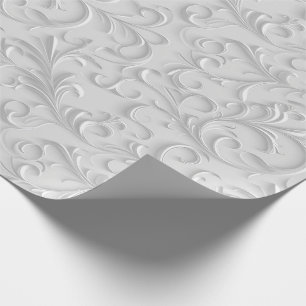 Papier Cadeau Silver White 25e anniversaire Mariage