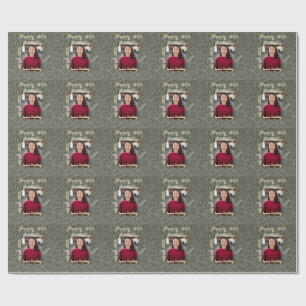 Papier Cadeau Silverglitter photo 20e anniversaire ajouter nom d