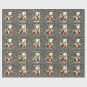 Papier Cadeau Silverglitter photo graduation ajouter nom classe