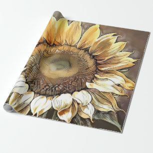 Papier Cadeau Simple Art moderne Sun Sunflower Collection
