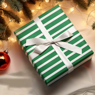 Papier Cadeau Simple Chic Blancs Motif Sur Vert