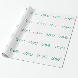 Papier Cadeau Simple Christmas Love Holiday Font vert
