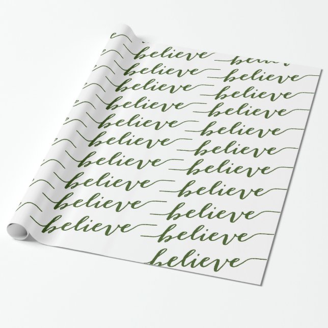PAPIER CADEAU SIMPLE CROYEZ LE VERT DE SALUTATION DES VACANCES (Déroulé)