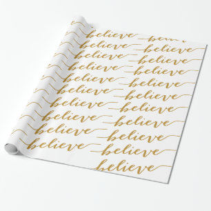 PAPIER CADEAU SIMPLE CROYEZ L'OR DE SALUTATION DES VACANCES