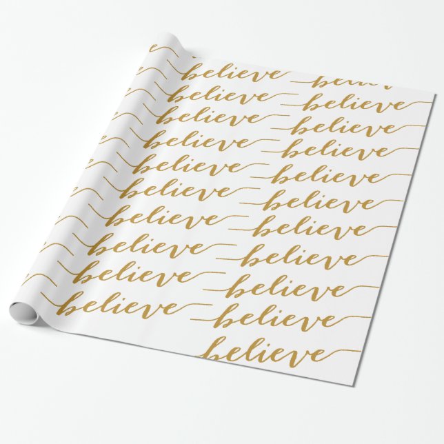 PAPIER CADEAU SIMPLE CROYEZ L'OR DE SALUTATION DES VACANCES (Déroulé)