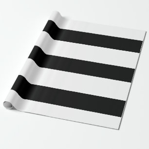 Papier Cadeau Simple Élégant noir blanc rayures Simple