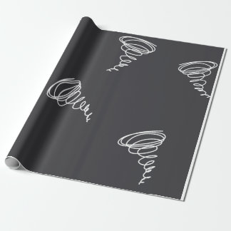 Papier Cadeau Simple moderne Abstrait Tornado Motif noir