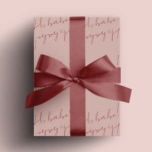 Papier Cadeau Simple Pink Babe Galentine's Day Party cadeau