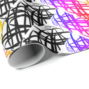 Papier Cadeau Simple Scribble   Os à hareng   Tourner  