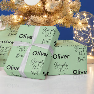Papier Cadeau Simplement la Meilleure Lumineuse Vert Clair