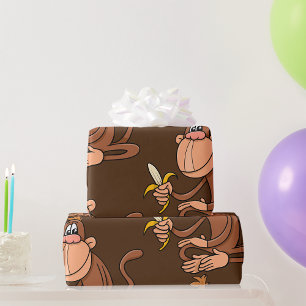 Papier Cadeau Singe À La Banane