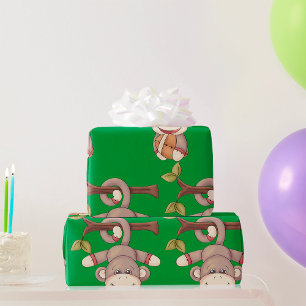 Papier Cadeau Singe Tenant Un Football